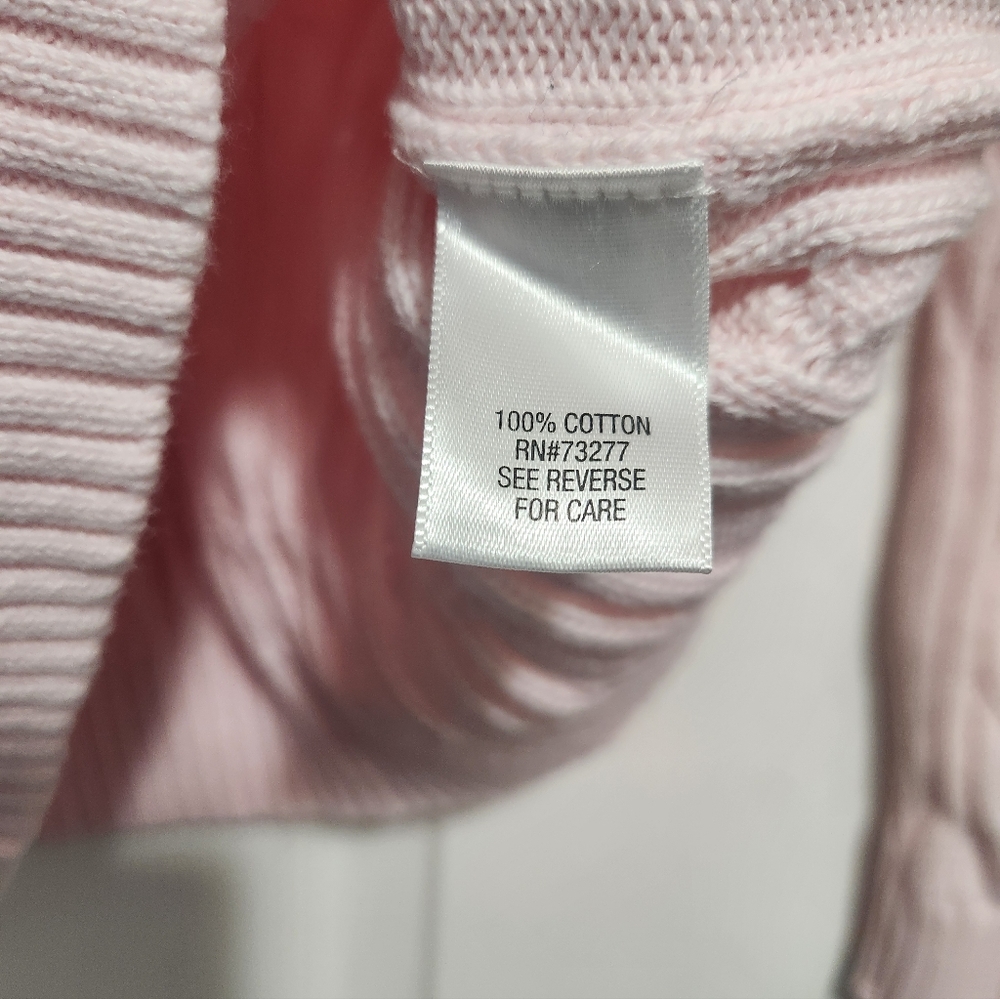Croft & Barrow Cabled Crew Neck Sweater Pink Small - Picture 6 of 7